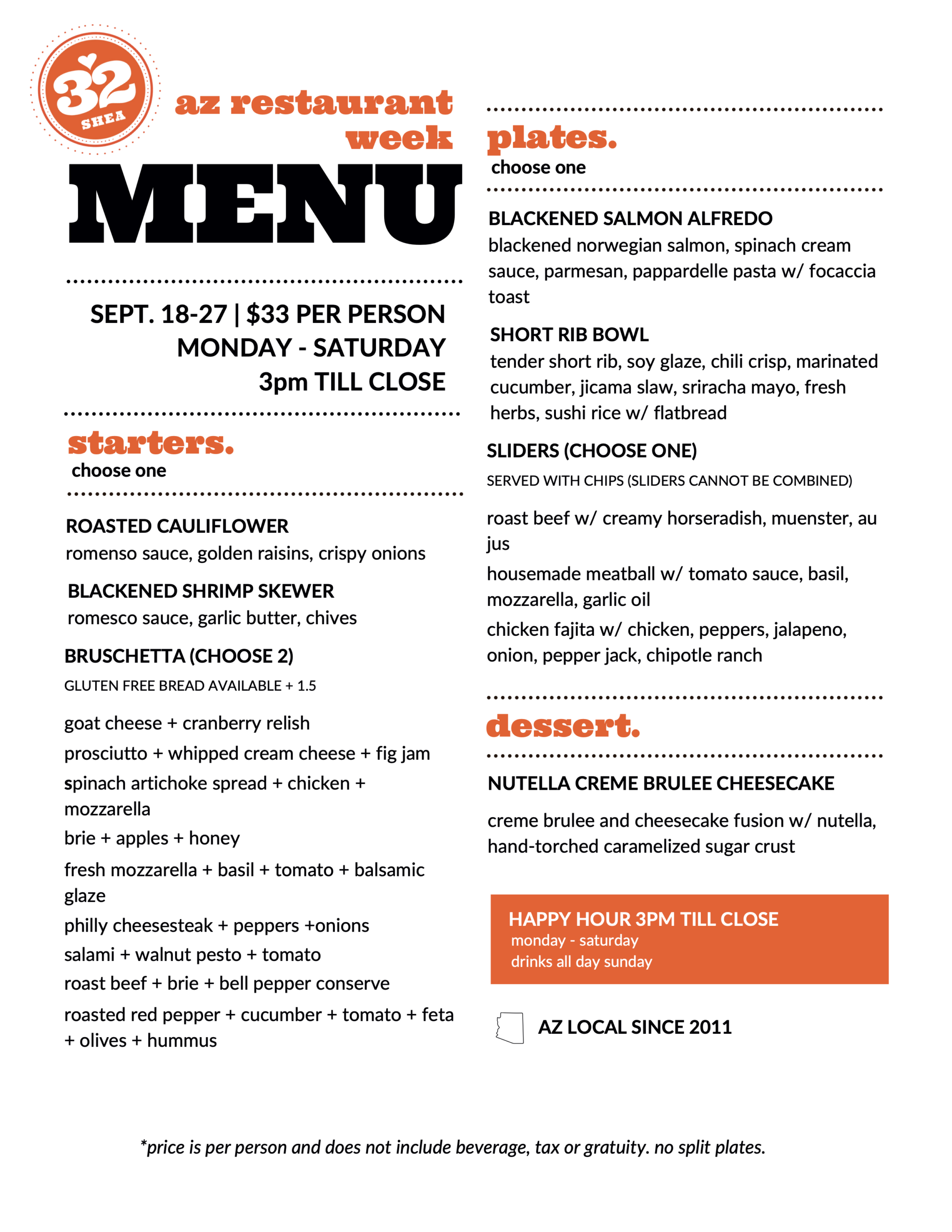 Top spot phoenix for brunch, dinner and coffee, during restaurant week